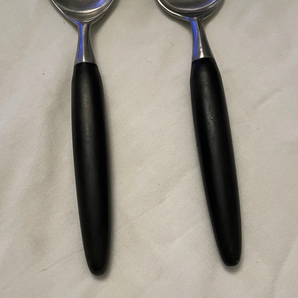 Vintage “400” BY PRESENT Stainless Japan Salad Serving Spoon Set BAKELITE Handle